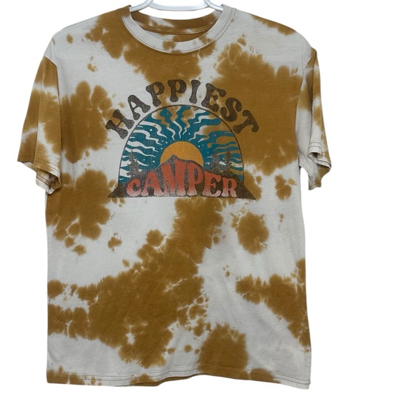 Fifth Sun Tops - Fifth Sun Happiest Camper Graphic T-shirt tie dye size medium